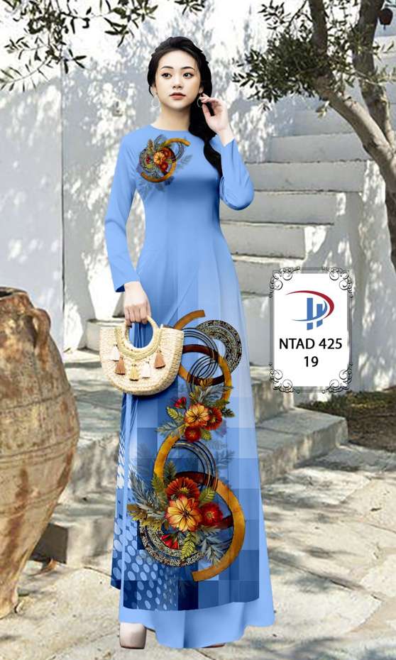 Vải Áo Dài Hoa In 3D AD NTAD425 24